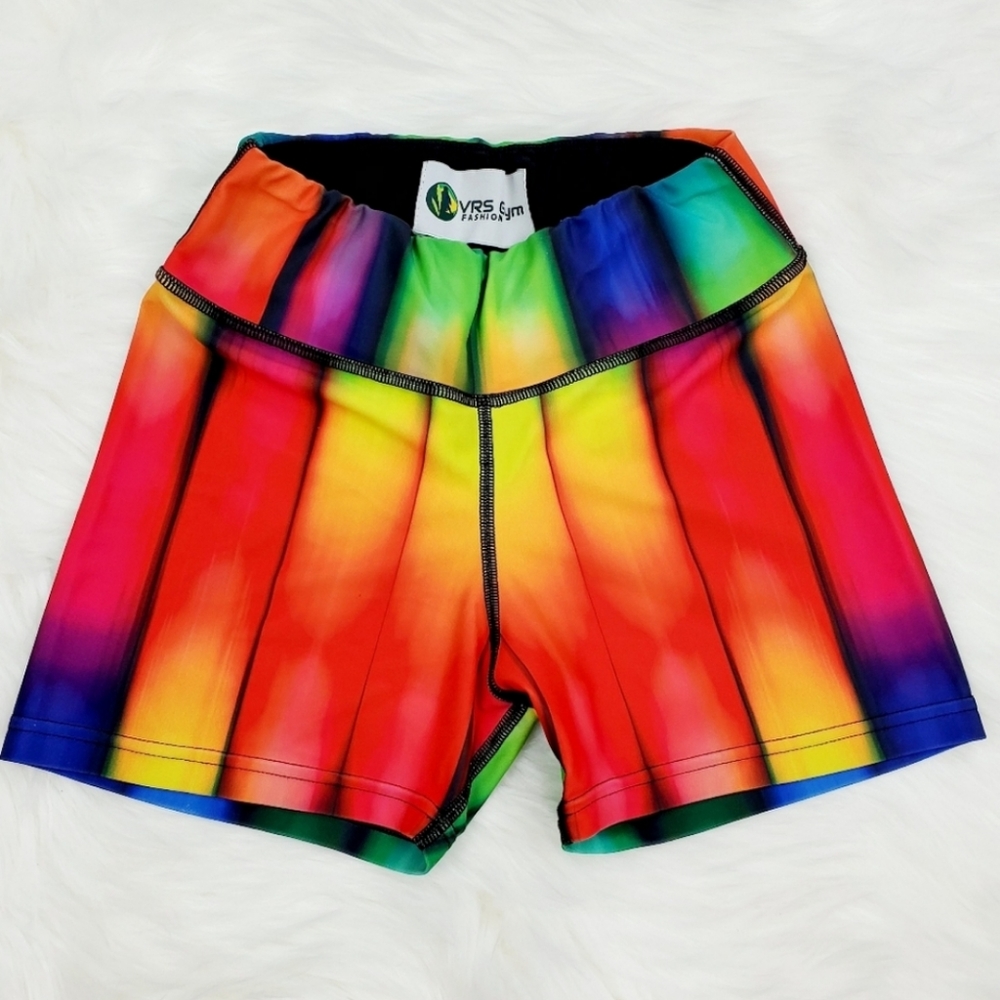 Squat proof rainbow workout shorts
